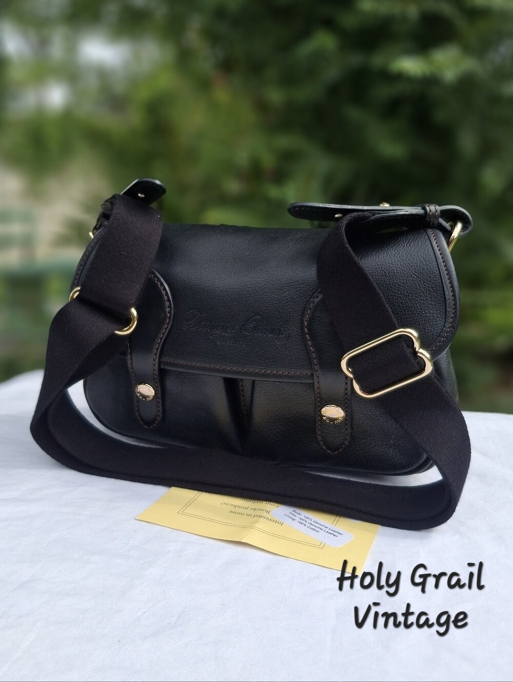 Dooney & Bourke Ellie Black Florentine Leather Crossbody Saddle Bag